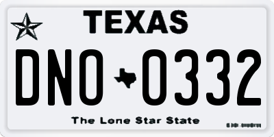 TX license plate DNO0332