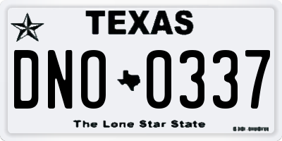 TX license plate DNO0337