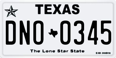 TX license plate DNO0345
