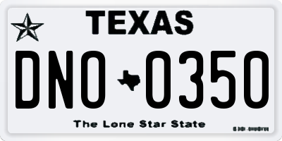 TX license plate DNO0350