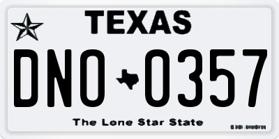 TX license plate DNO0357
