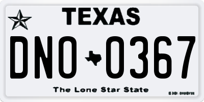 TX license plate DNO0367