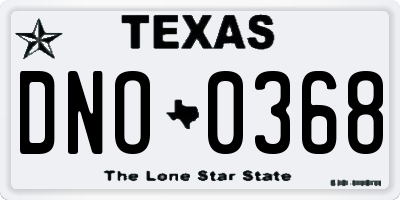 TX license plate DNO0368