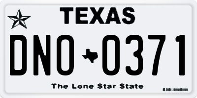 TX license plate DNO0371