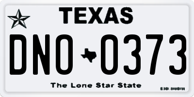 TX license plate DNO0373