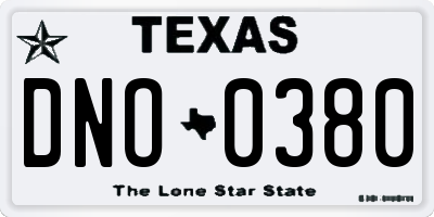 TX license plate DNO0380