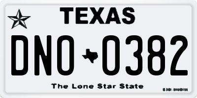 TX license plate DNO0382