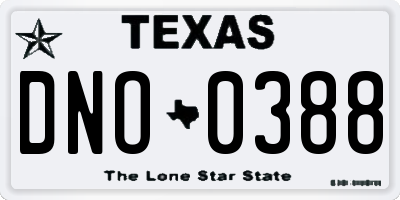 TX license plate DNO0388