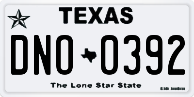 TX license plate DNO0392