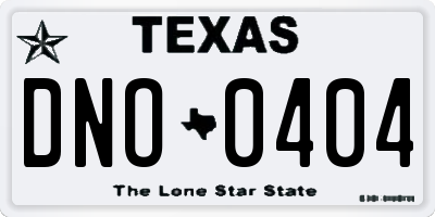 TX license plate DNO0404