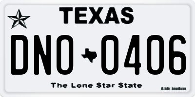 TX license plate DNO0406