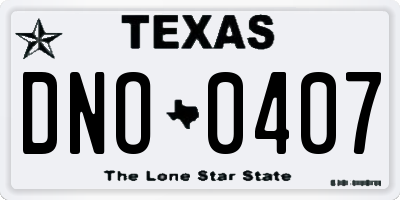 TX license plate DNO0407