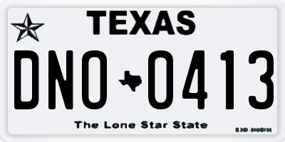 TX license plate DNO0413