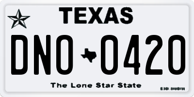 TX license plate DNO0420