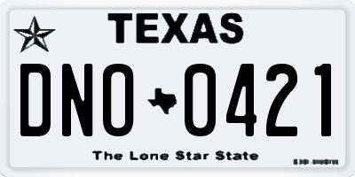 TX license plate DNO0421