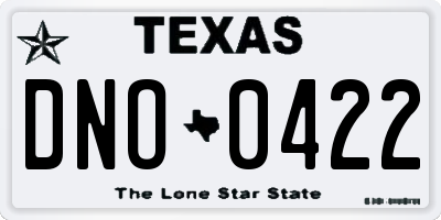 TX license plate DNO0422
