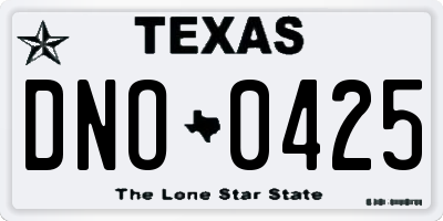 TX license plate DNO0425