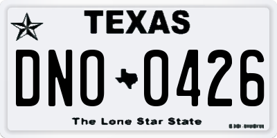 TX license plate DNO0426
