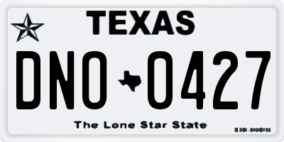 TX license plate DNO0427