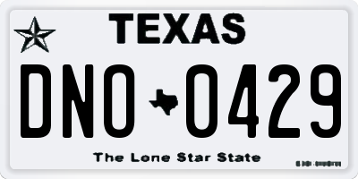 TX license plate DNO0429