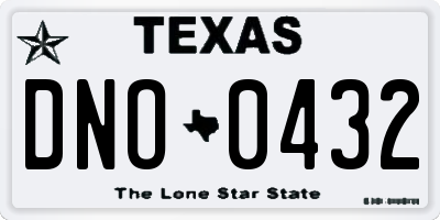 TX license plate DNO0432