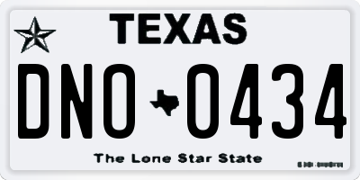 TX license plate DNO0434