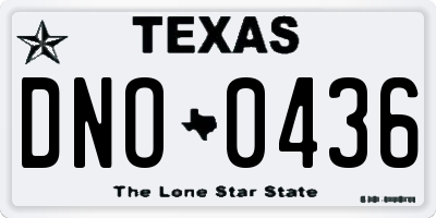 TX license plate DNO0436