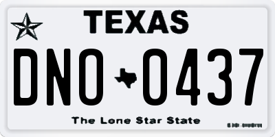 TX license plate DNO0437
