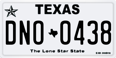 TX license plate DNO0438