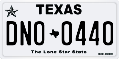 TX license plate DNO0440