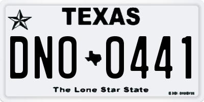 TX license plate DNO0441