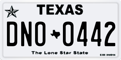 TX license plate DNO0442