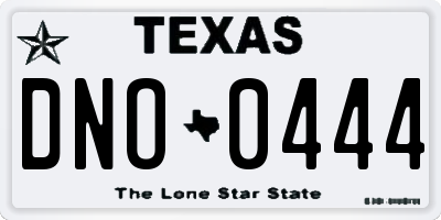TX license plate DNO0444