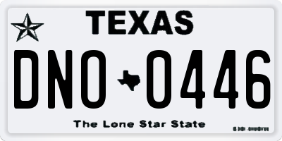 TX license plate DNO0446