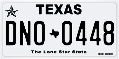 TX license plate DNO0448