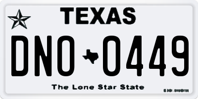 TX license plate DNO0449