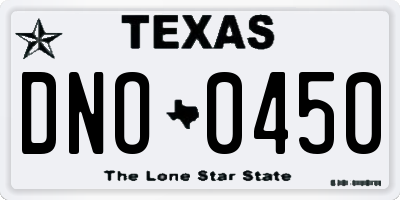 TX license plate DNO0450