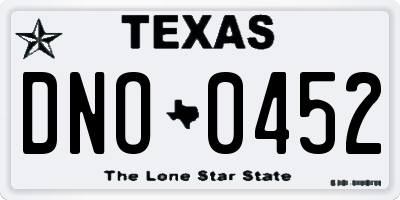 TX license plate DNO0452