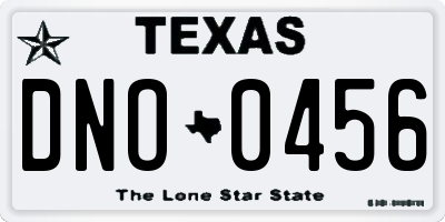TX license plate DNO0456