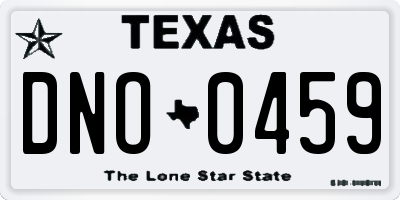 TX license plate DNO0459