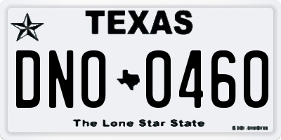 TX license plate DNO0460