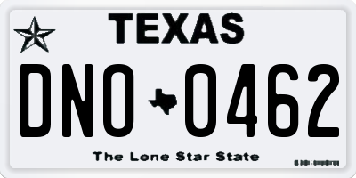 TX license plate DNO0462