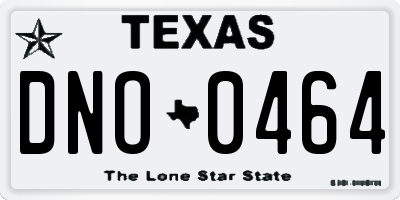 TX license plate DNO0464