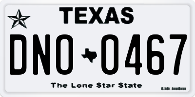 TX license plate DNO0467