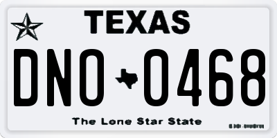 TX license plate DNO0468