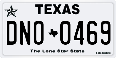 TX license plate DNO0469