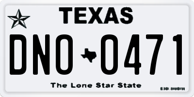 TX license plate DNO0471
