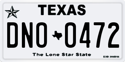 TX license plate DNO0472