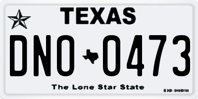 TX license plate DNO0473