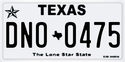 TX license plate DNO0475